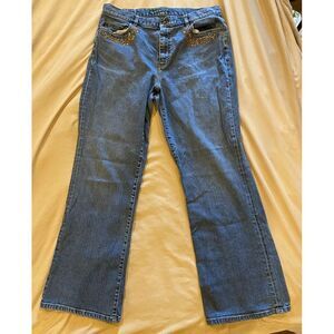 Lauren‎ RL Classic Bootcut Jeans Women's  14,  Embellished Front Pockets